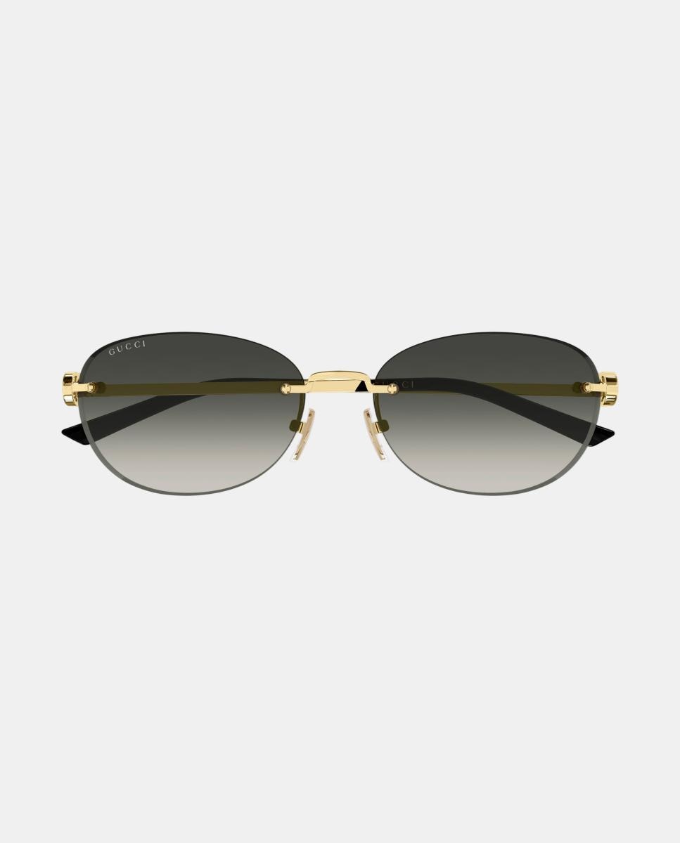 Imagen 2 de Gafas de sol GG2230SA de mujer ovalada en metal con lente degradada - Gucci - Oro Oro
