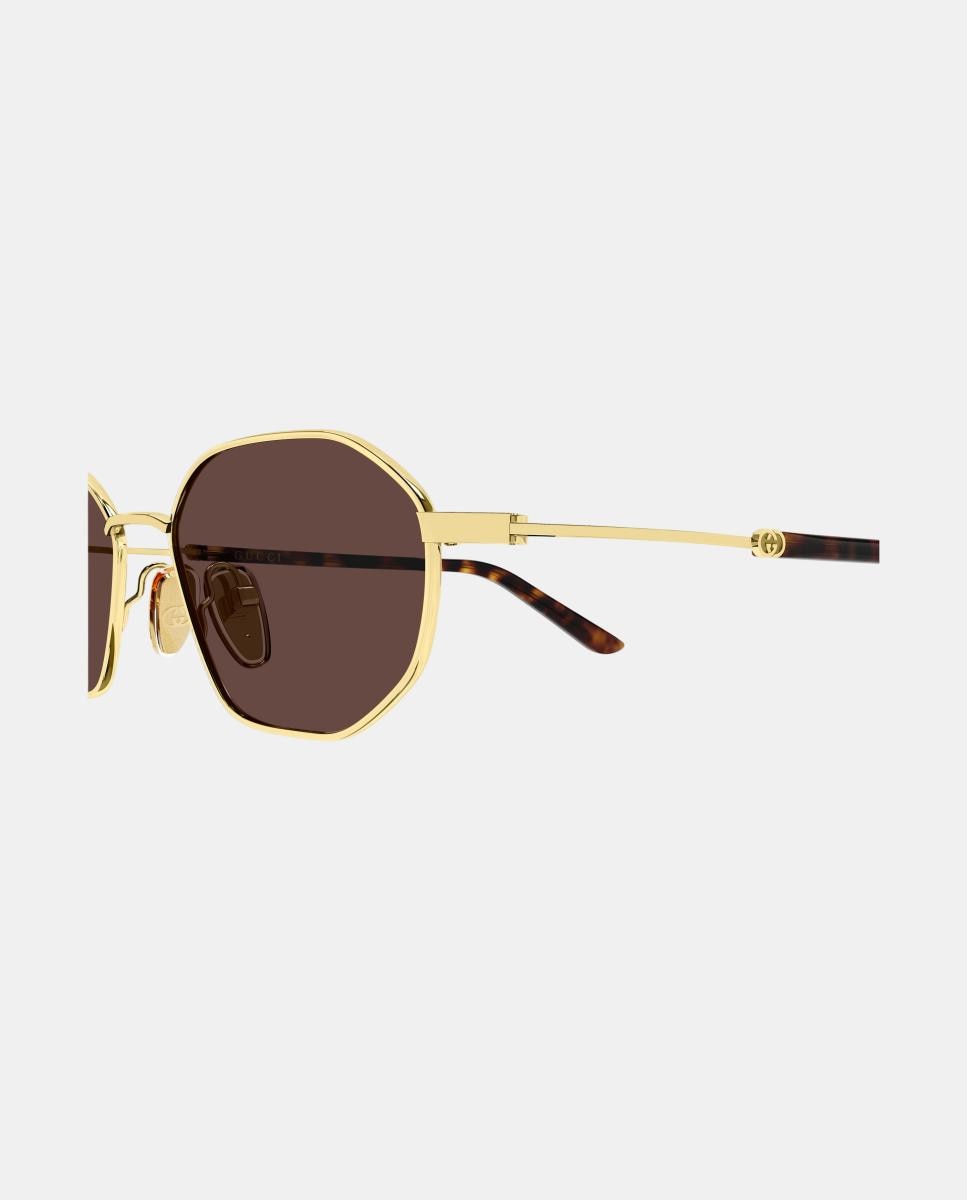 Gafas de sol GG2257S unisex geometrica en metal - Gucci - Oro Oro-3