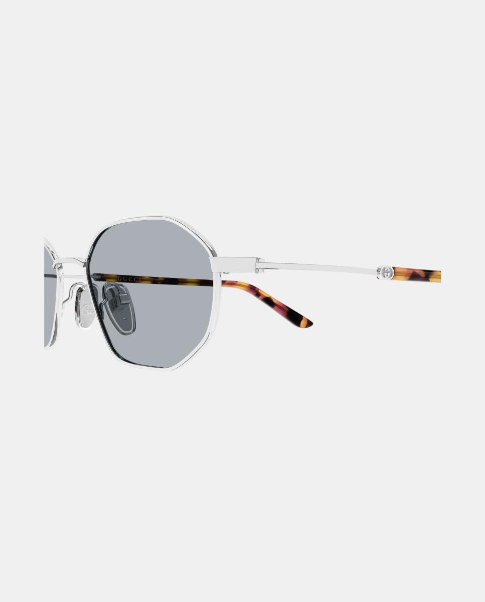 Imagen 3 de Gafas de sol GG2257S unisex geometrica en metal - Gucci - Plata Plata
