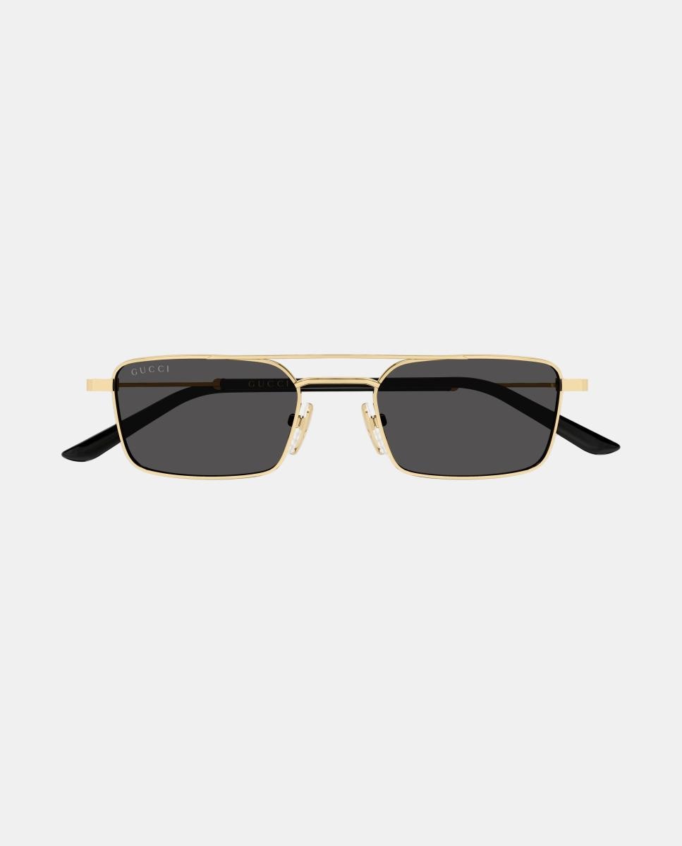 Gafas de sol GG2258S unisex rectangular en metal - Gucci - Oro Oro-2