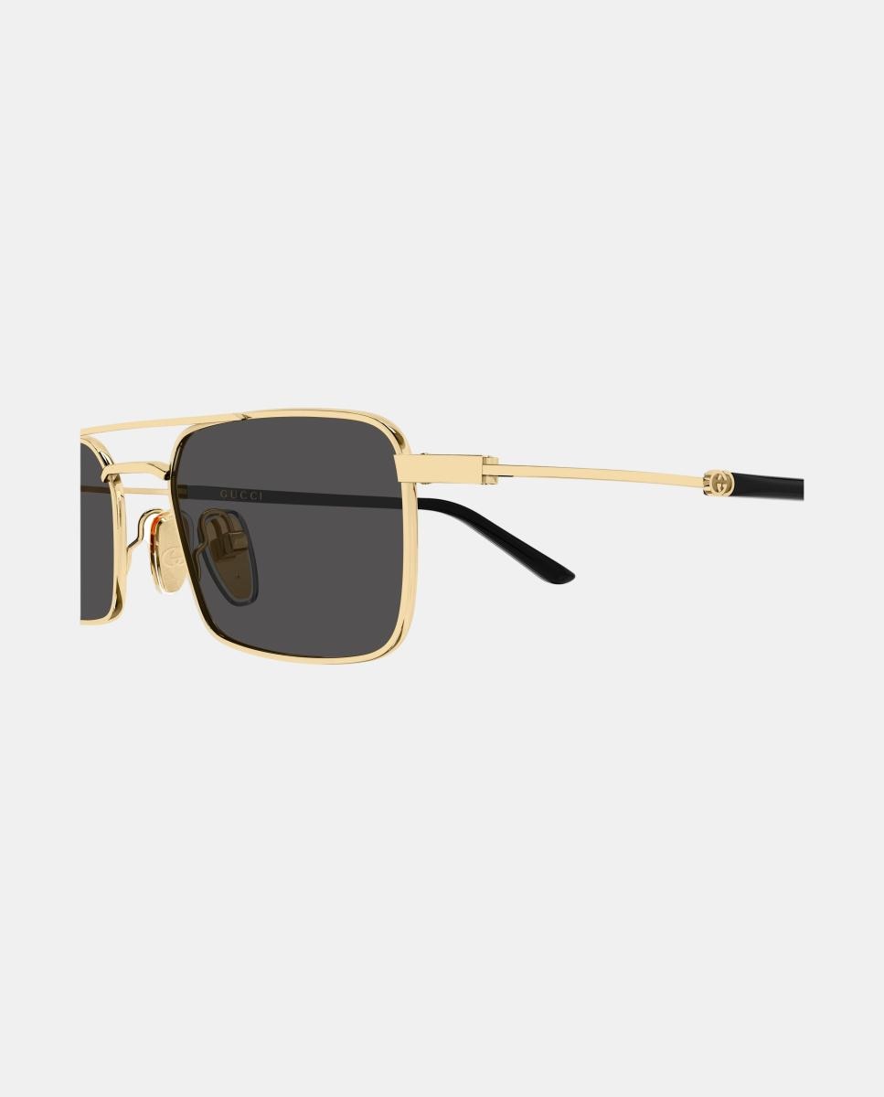 Gafas de sol GG2258S unisex rectangular en metal - Gucci - Oro Oro-3