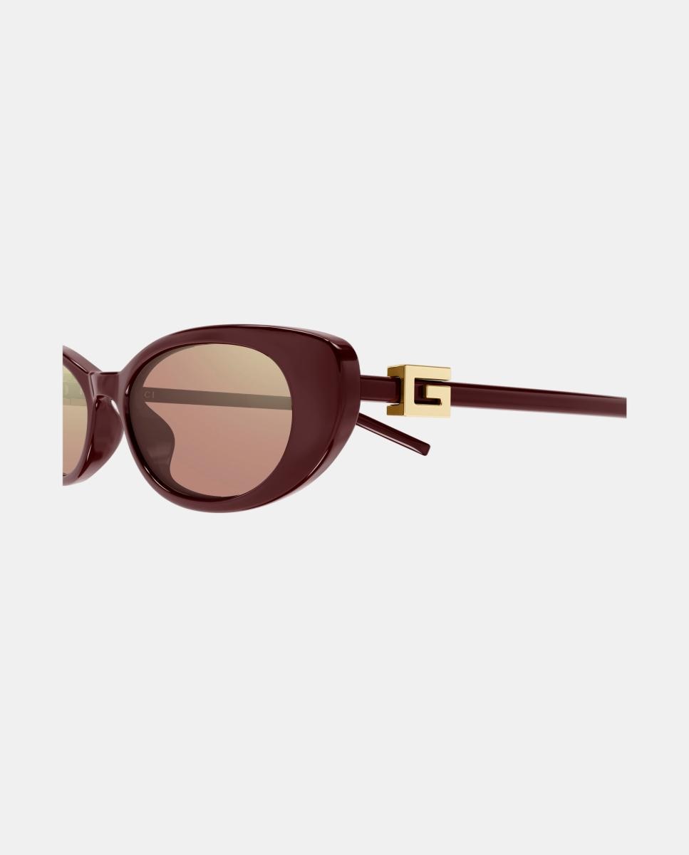 Imagen 3 de Gafas de sol GG1680S de mujer ojo de gato en inyectado con lente espejada - Gucci - Marrón Marrón