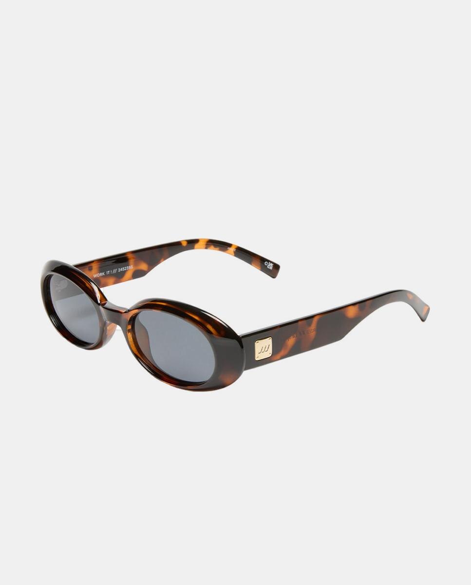 Gafa de sol unisex ovalada en inyectado con lente polarizada - Le Specs - Marrón oscuro Marrón oscuro-2