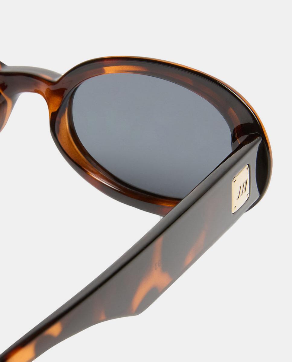 Gafa de sol unisex ovalada en inyectado con lente polarizada - Le Specs - Marrón oscuro Marrón oscuro-3