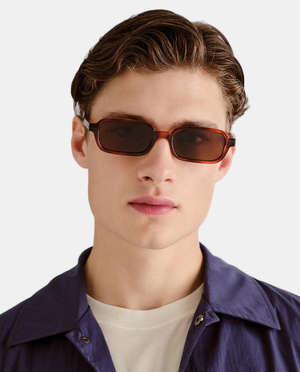 Gafa de sol unisex rectangular en inyectado - Le Specs - Marrón claro Marrón claro-4