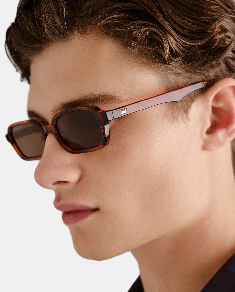 Gafa de sol unisex rectangular en inyectado - Le Specs - Marrón claro Marrón claro-5