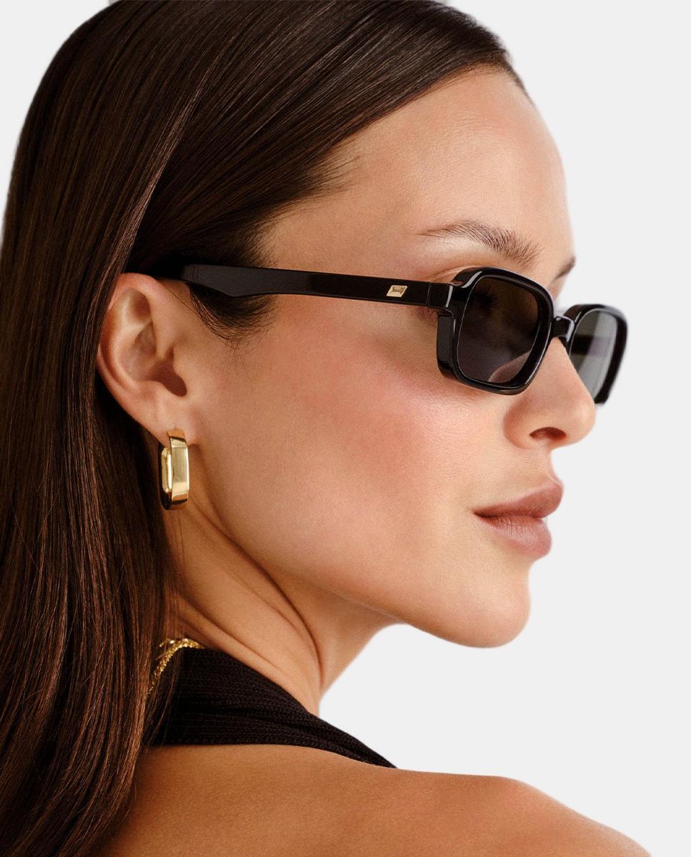 Gafa de sol unisex rectangular en inyectado - Le Specs - Negro Negro-5