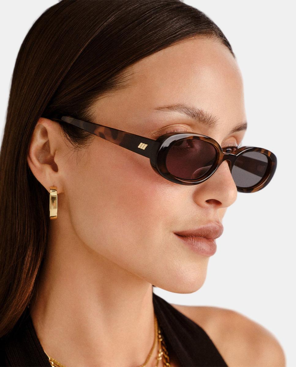 Gafa de sol unisex ovalada en inyectado - Le Specs - Marrón Marrón-5