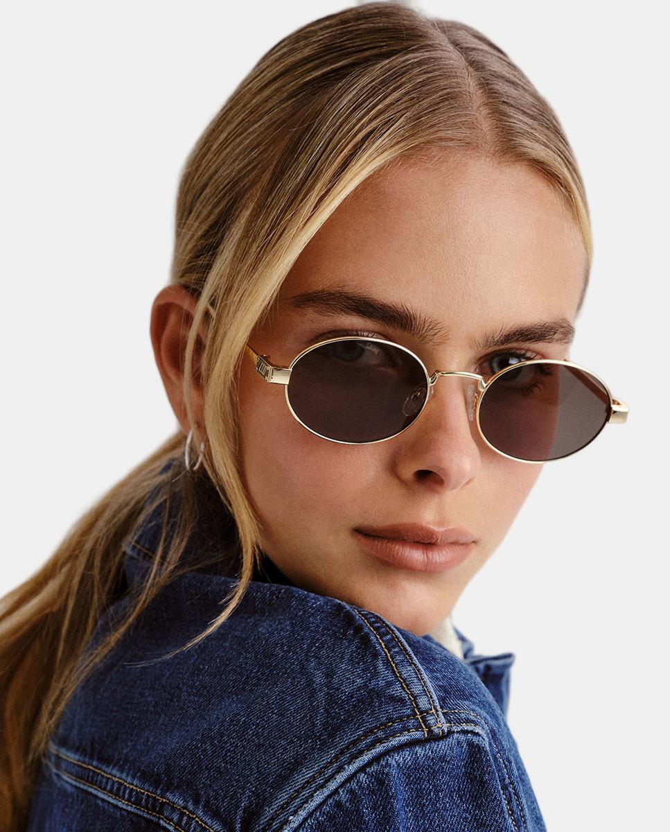 Gafa de sol unisex ovalada metalica - Le Specs - Oro Oro-4