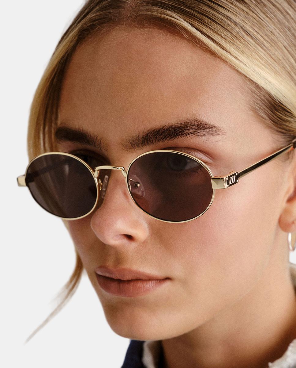 Gafa de sol unisex ovalada metalica - Le Specs - Oro Oro-5