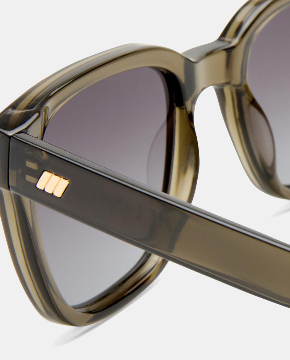 Gafa de sol de mujer cuadrada en inyectado con lente degradada - Le Specs - Verde militar Verde militar-3
