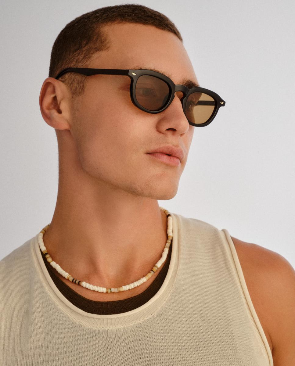 Gafa de sol unisex redonda en inyectado - Le Specs - Negro Negro-6