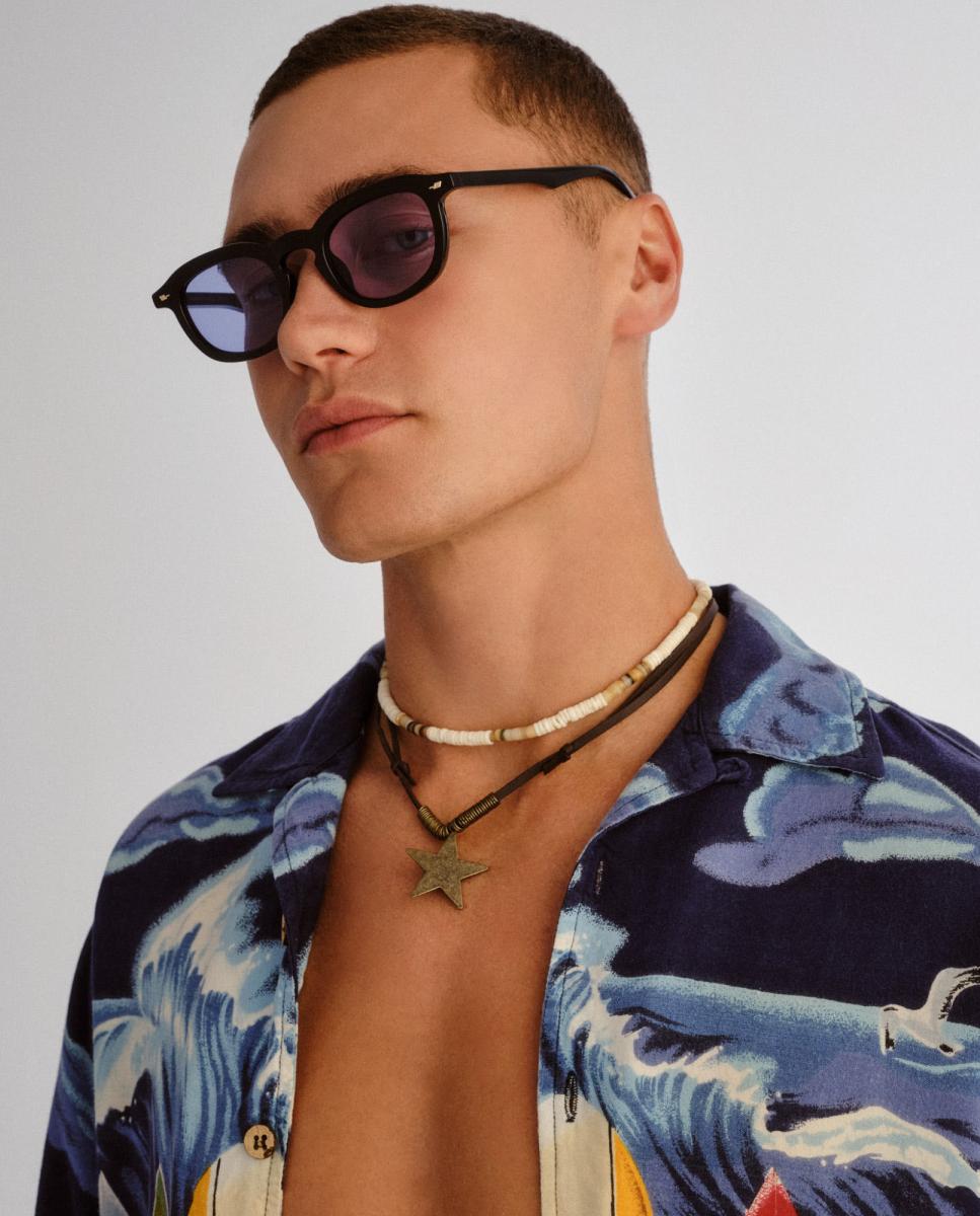 Gafa de sol unisex redonda en inyectado - Le Specs - Negro Negro-4