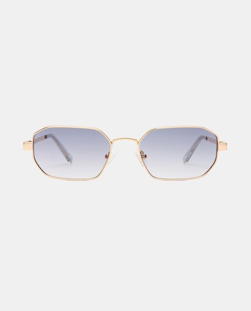 Gafa de sol unisex cuadrada en metal con lente degradada