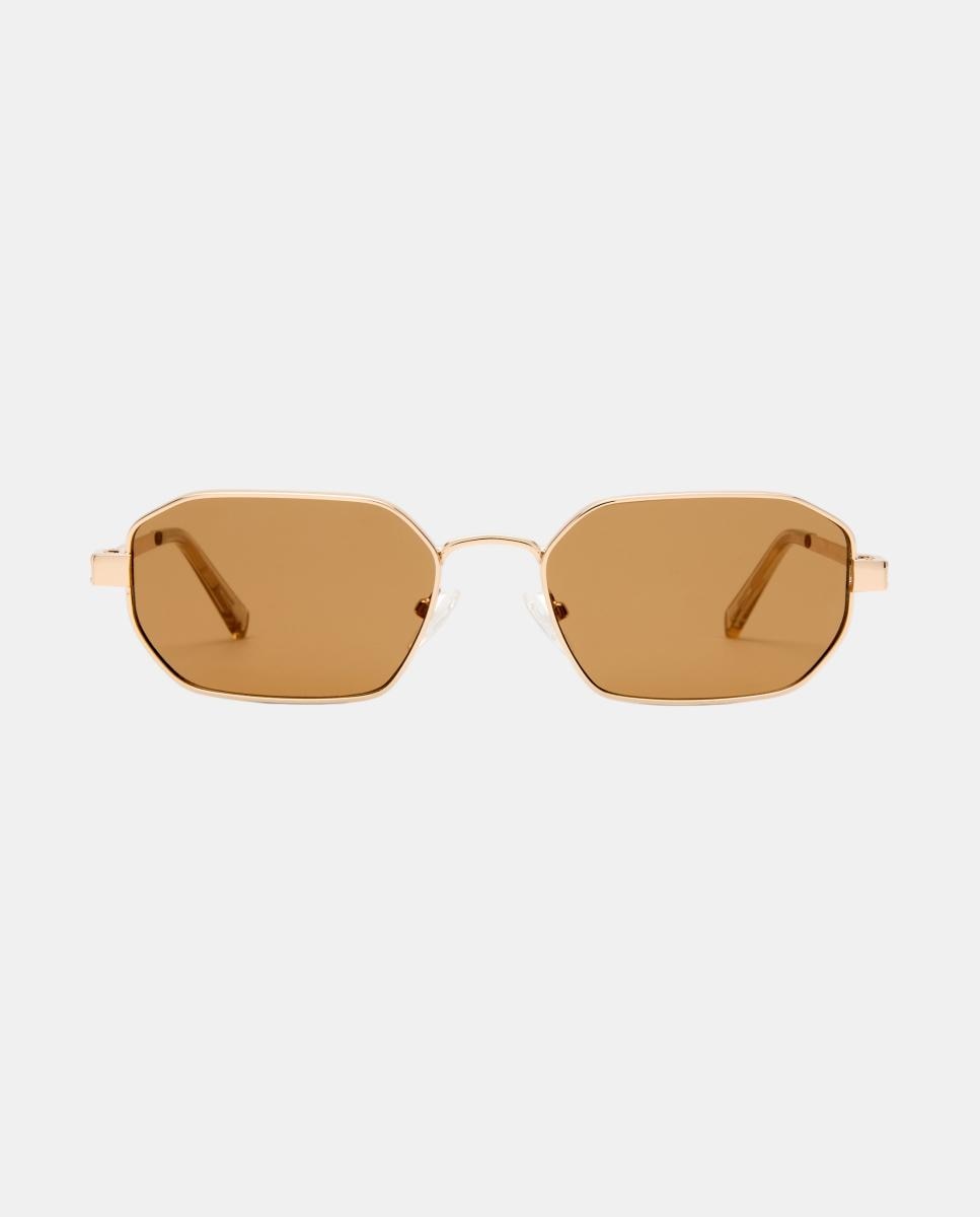 Imagen 0 de Gafa de sol unisex cuadrada en metal Oro