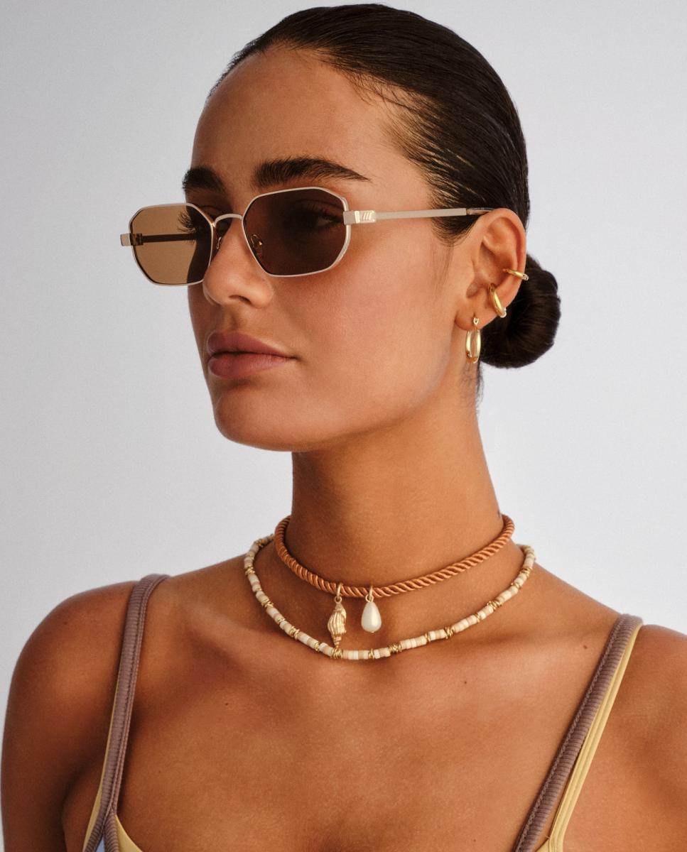Gafa de sol unisex cuadrada en metal - Le Specs - Oro Oro-5