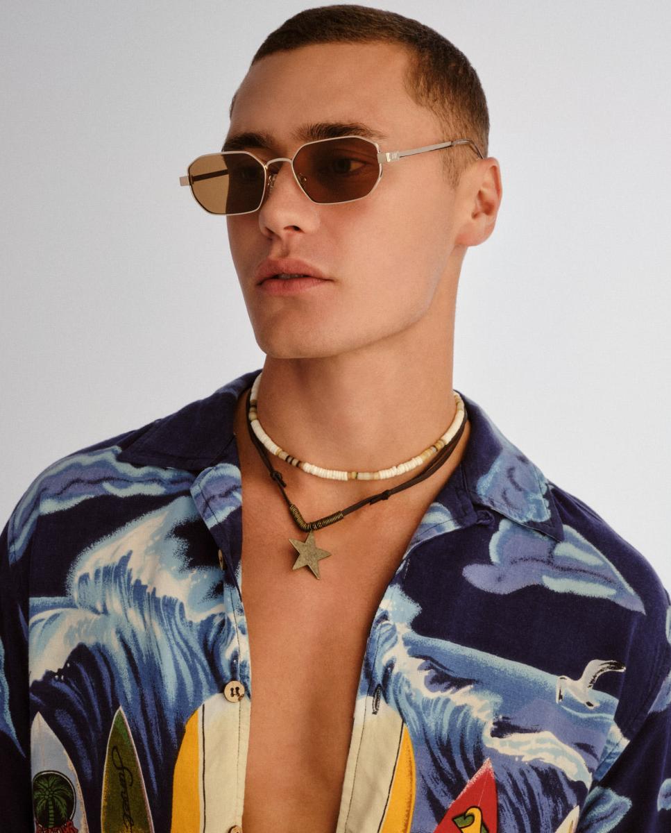 Gafa de sol unisex cuadrada en metal - Le Specs - Oro Oro-6
