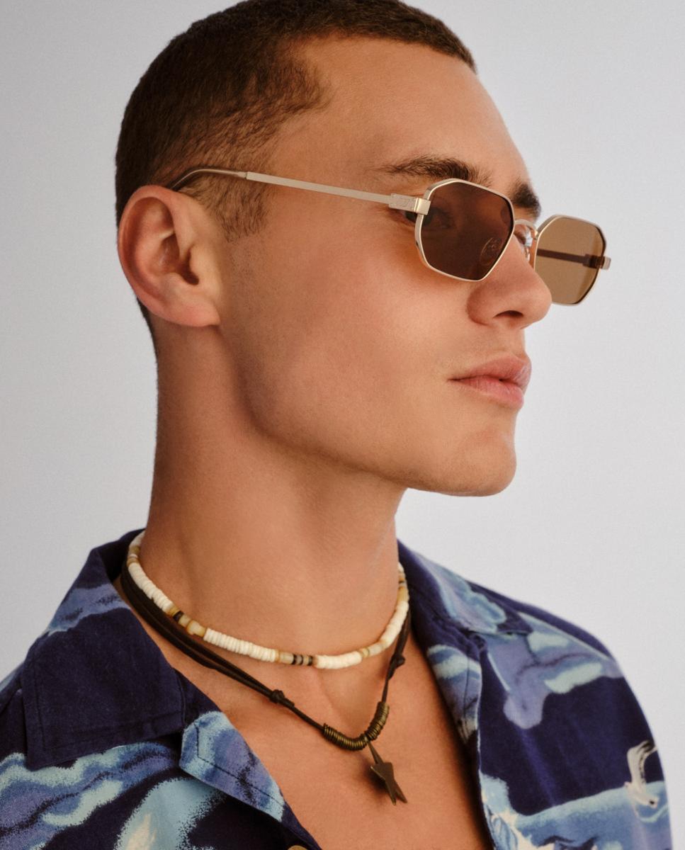 Gafa de sol unisex cuadrada en metal - Le Specs - Oro Oro-7