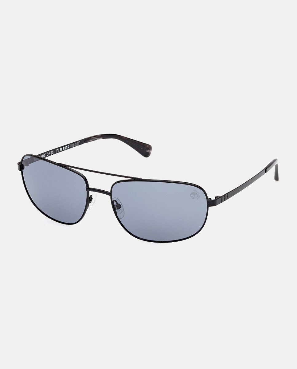 Gafa de sol de hombre cuadradas metalica con lente polarizada - Timberland - Negro Negro-2