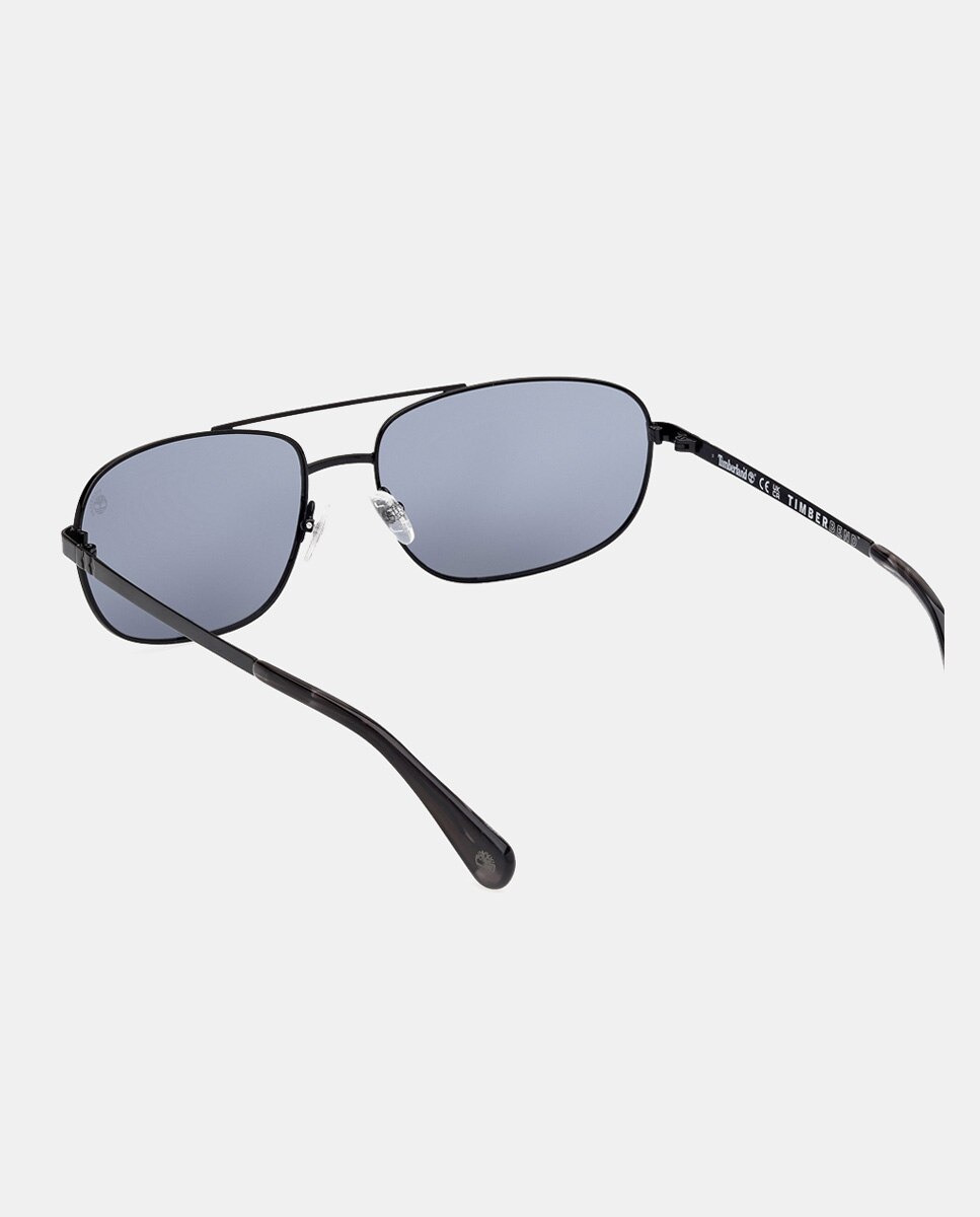 Gafa de sol de hombre cuadradas metalica con lente polarizada - Timberland - Negro Negro-4