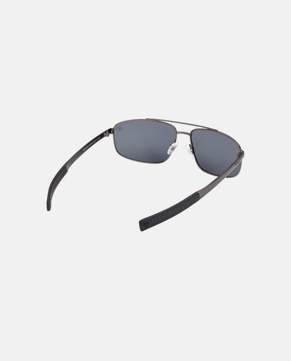 Gafa de sol de hombre cuadrada metalica con lente polarizada - Timberland - Gris Gris-5