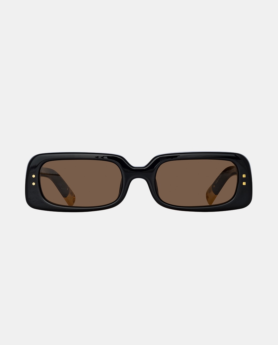 Imagen 0 de Gafas de sol unisex rectangulares en acetato en negro Negro