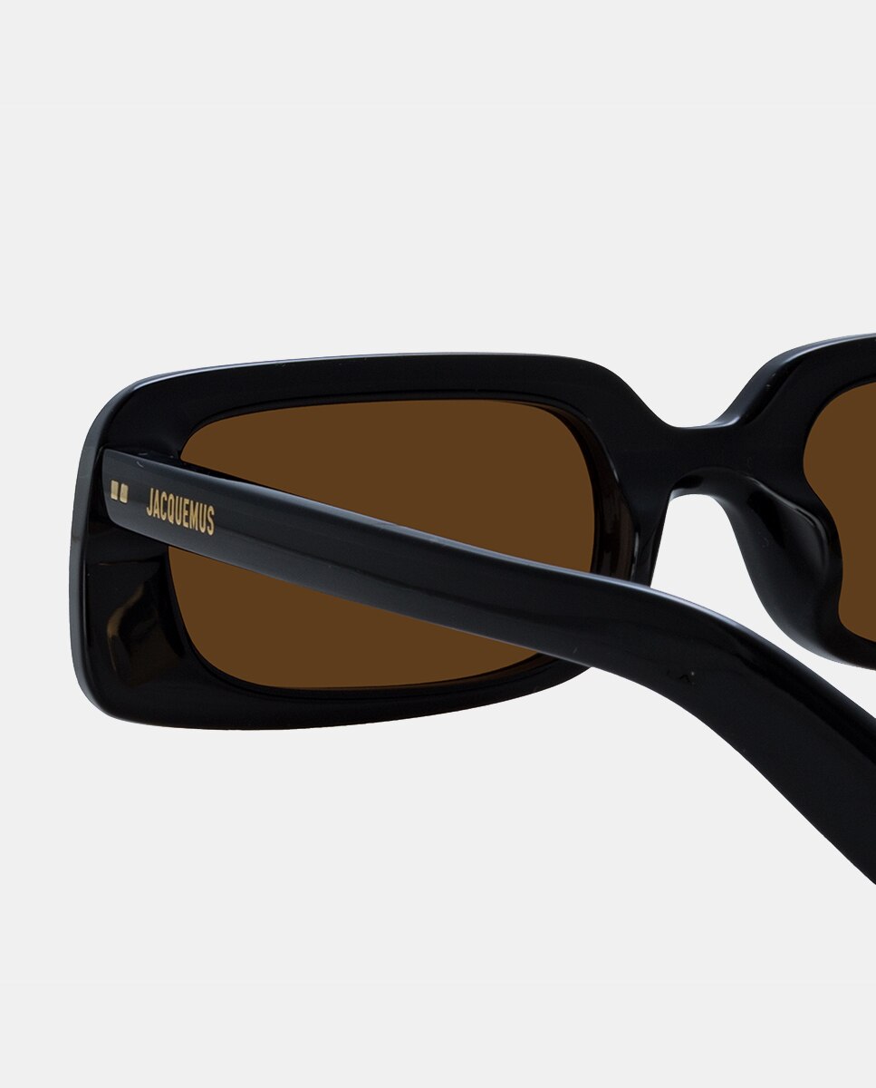 Imagen 4 de Gafas de sol unisex rectangulares en acetato en - Jacquemus - Negro Negro