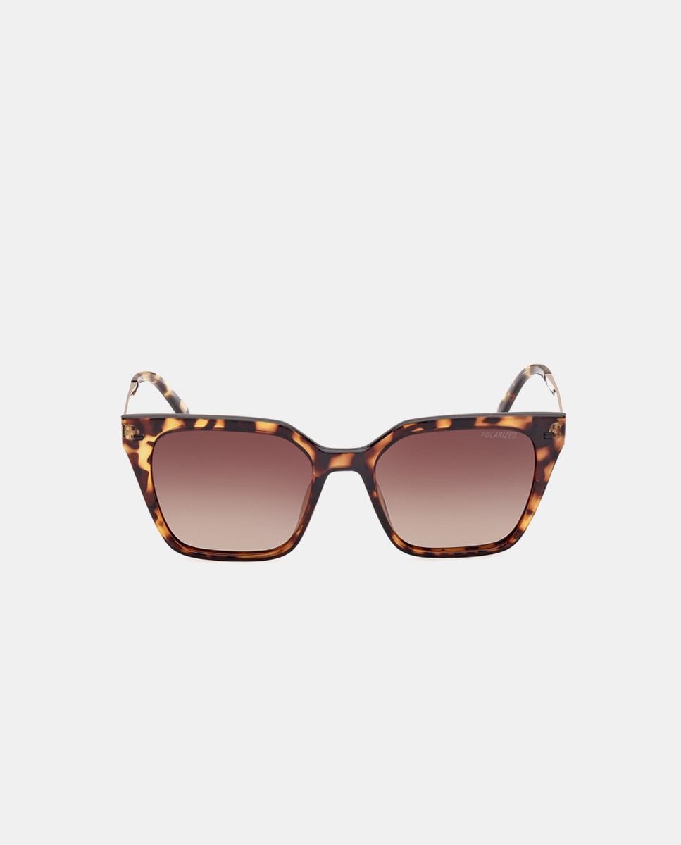 Gafas de sol de mujer rectangulares en color havana con lentes polarizadas - Skechers - Marrón Marrón-1