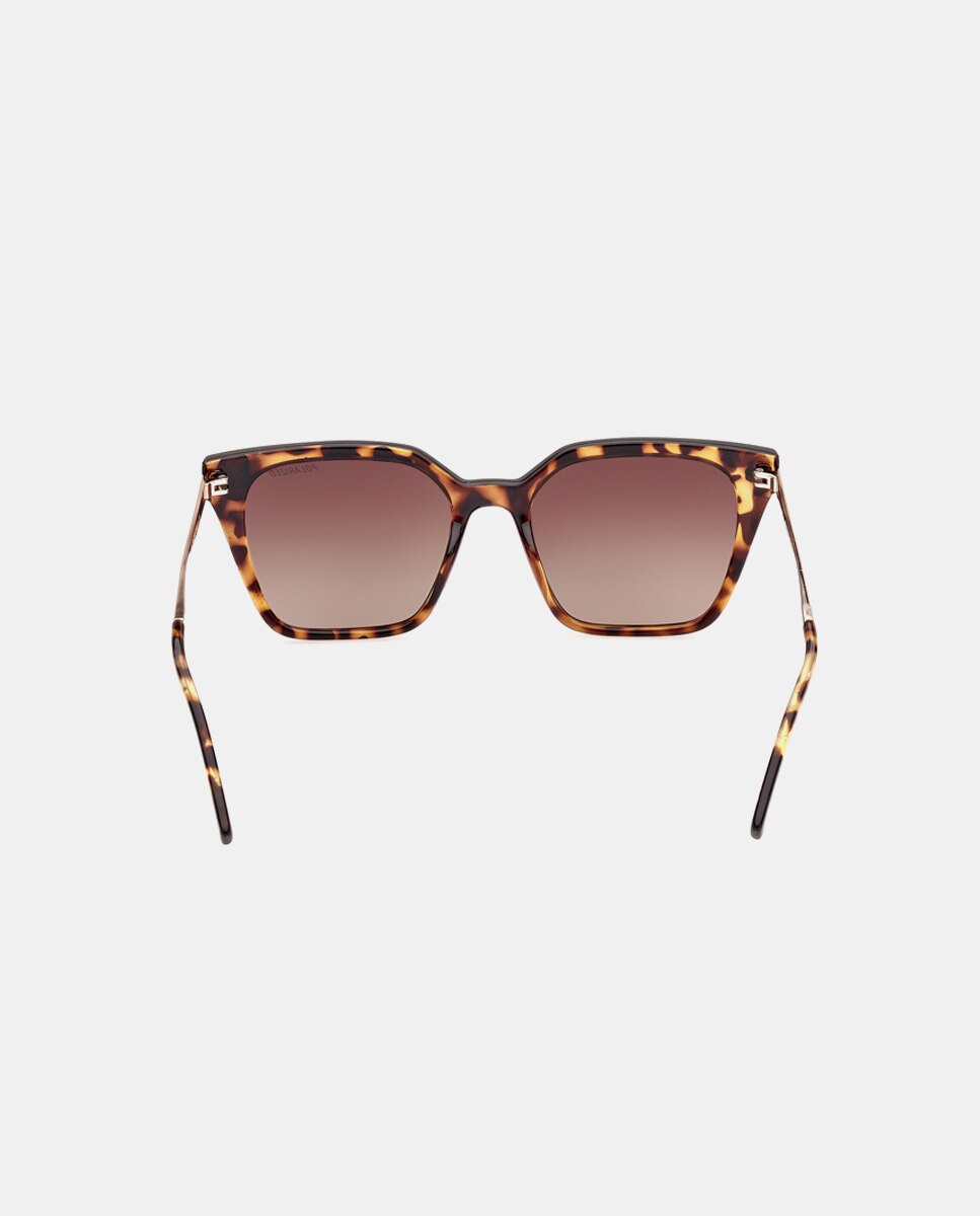 Gafas de sol de mujer rectangulares en color havana con lentes polarizadas - Skechers - Marrón Marrón-5