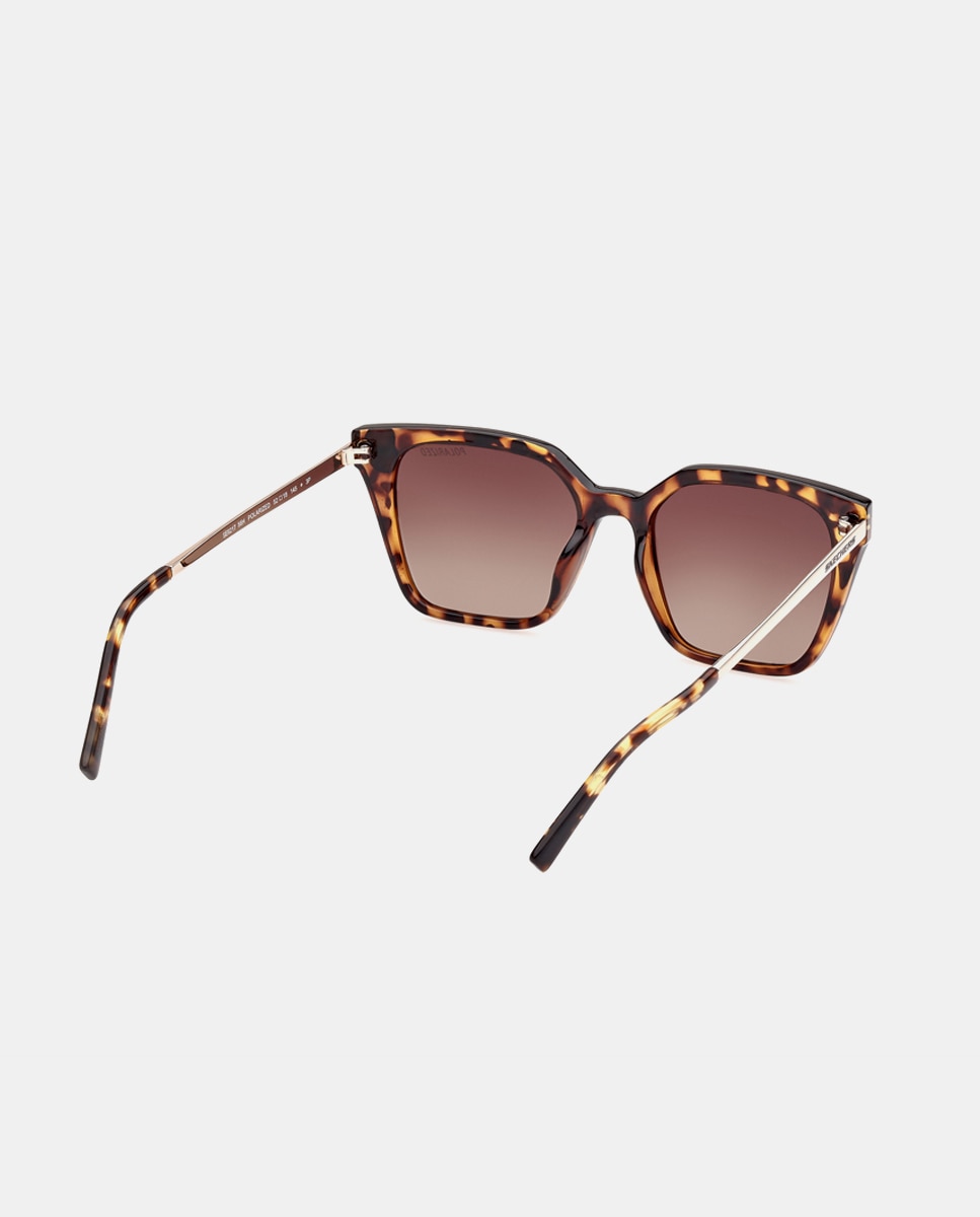 Gafas de sol de mujer rectangulares en color havana con lentes polarizadas - Skechers - Marrón Marrón-6