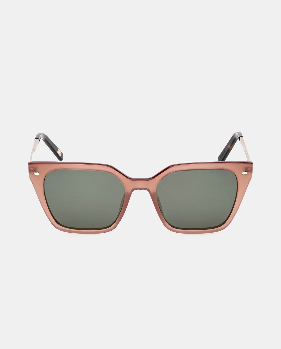 Imagen 0 de Gafas de sol de mujer rectangulares negras con lentes polarizadas Marrón