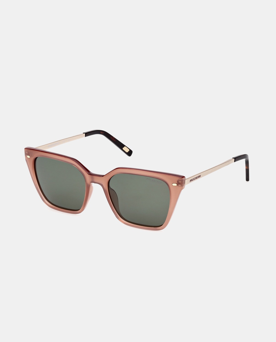 Gafas de sol de mujer rectangulares negras con lentes polarizadas - Skechers - Marrón Marrón-2
