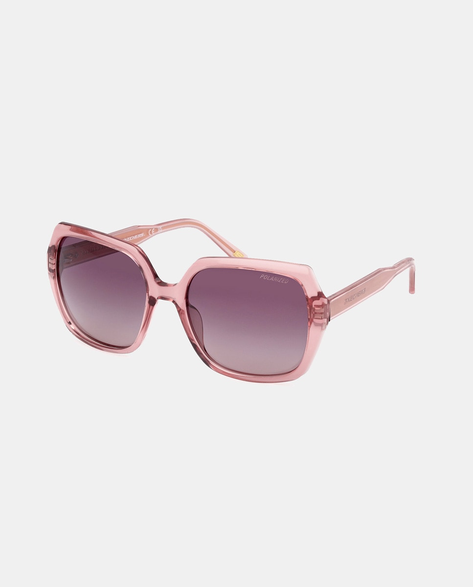 Gafas de sol de mujer cuadradas en inyectado con lente polarizada en beige - Skechers - Rosa Rosa-2