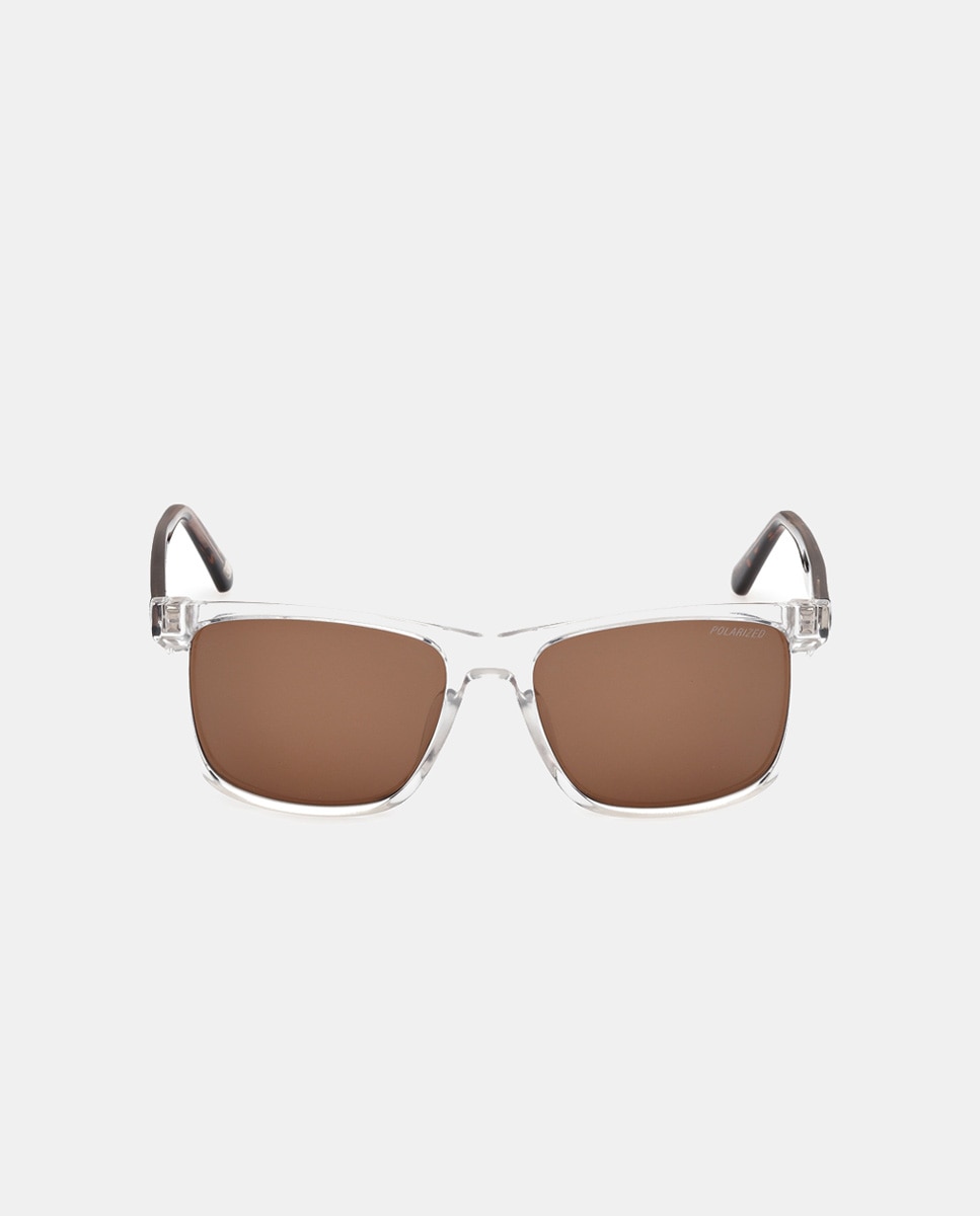 Gafa de sol de hombre rectangular en inyectado con lente polarizada - Skechers - Transparente Transparente-1