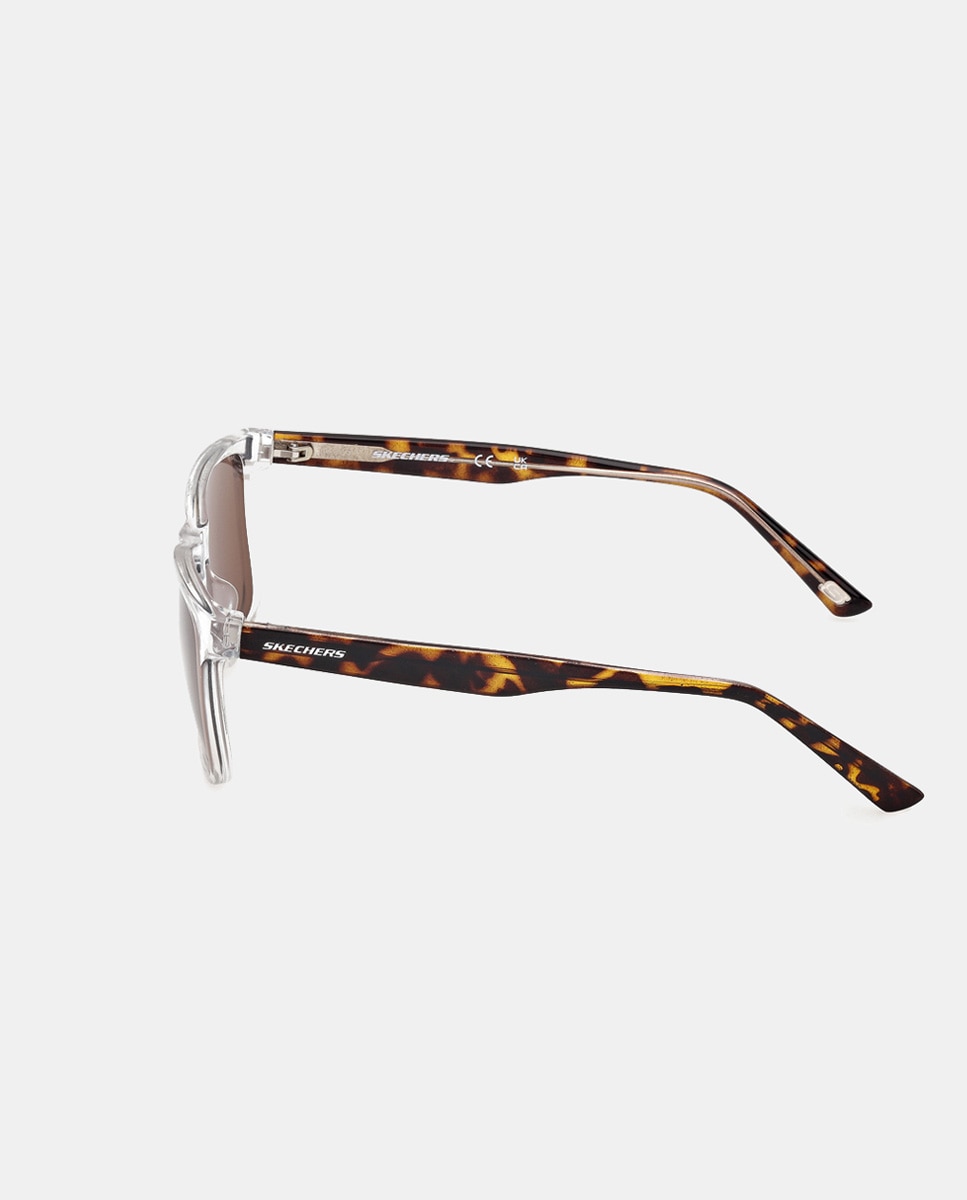 Gafa de sol de hombre rectangular en inyectado con lente polarizada - Skechers - Transparente Transparente-3
