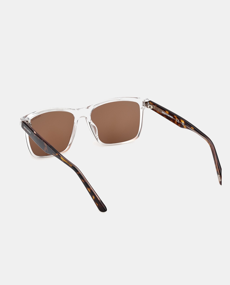 Gafa de sol de hombre rectangular en inyectado con lente polarizada - Skechers - Transparente Transparente-4