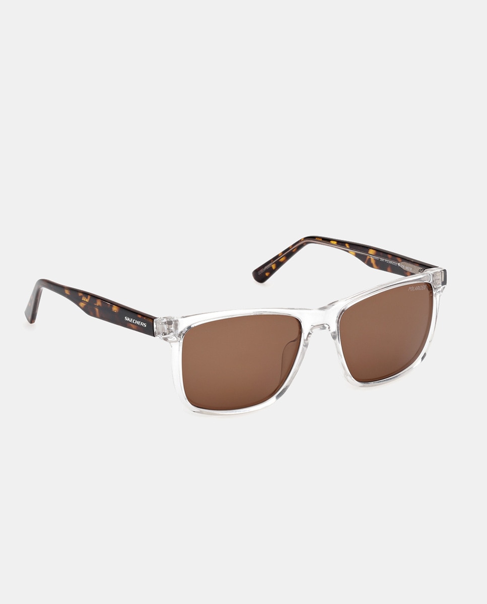 Gafa de sol de hombre rectangular en inyectado con lente polarizada - Skechers - Transparente Transparente-8