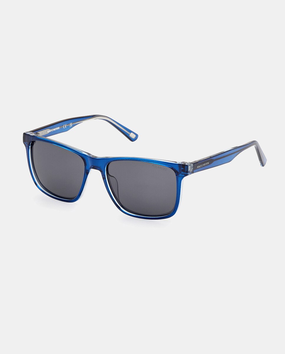 Gafa de sol de hombre rectangular en inyectado con lente polarizada - Skechers - Azul Azul-2