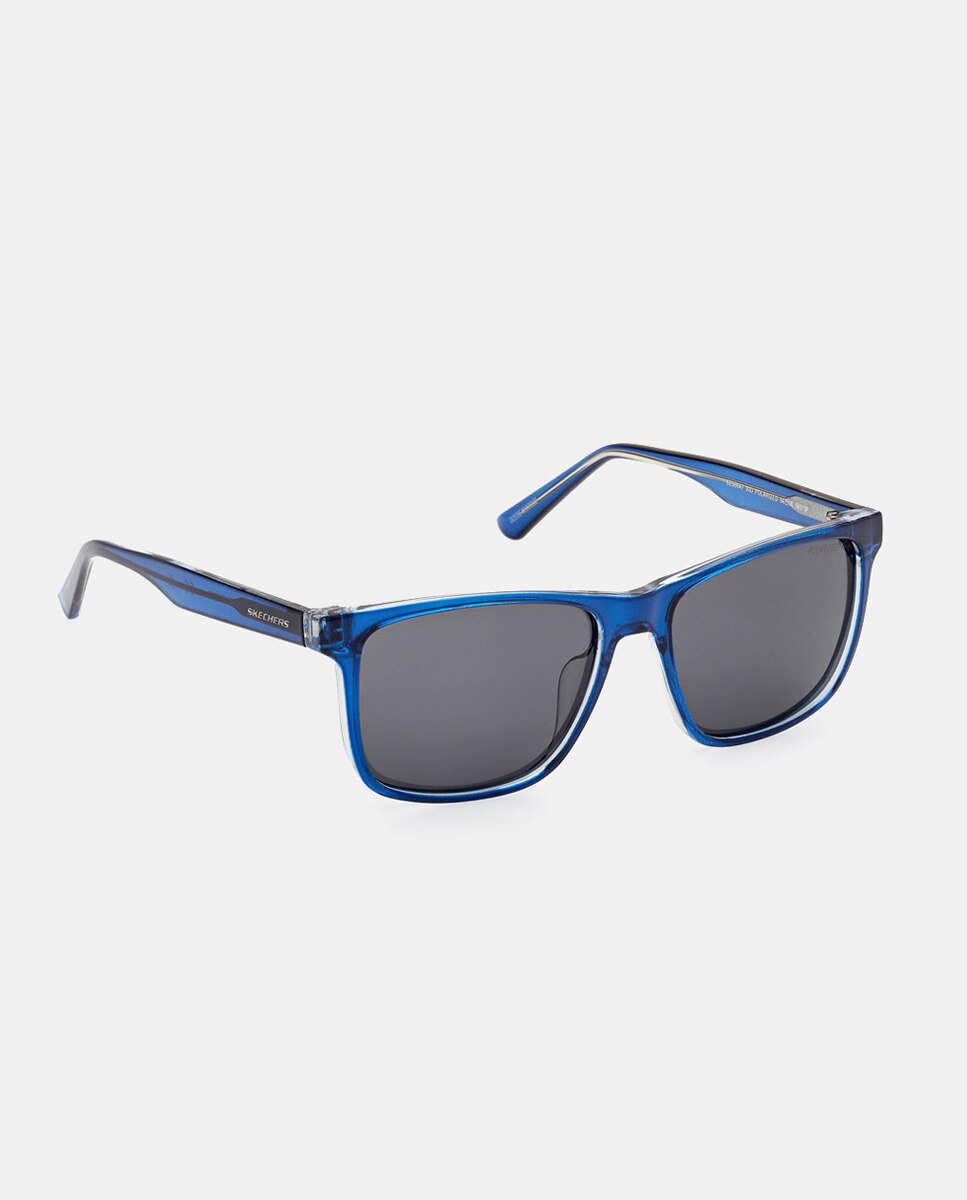 Gafa de sol de hombre rectangular en inyectado con lente polarizada - Skechers - Azul Azul-8