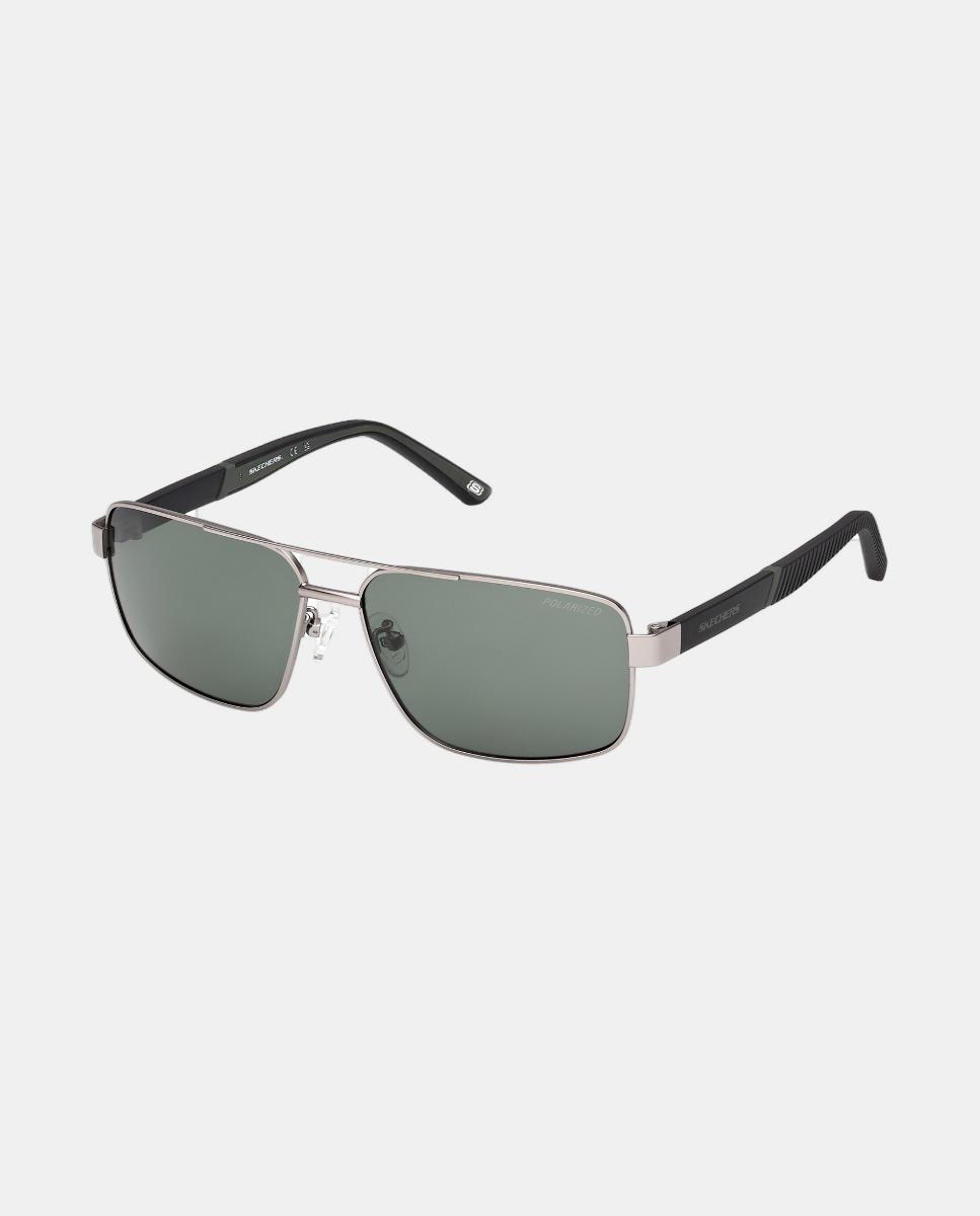 Gafa de sol de hombre piloto metalica con lente polarizada - Skechers - Gris Gris-2