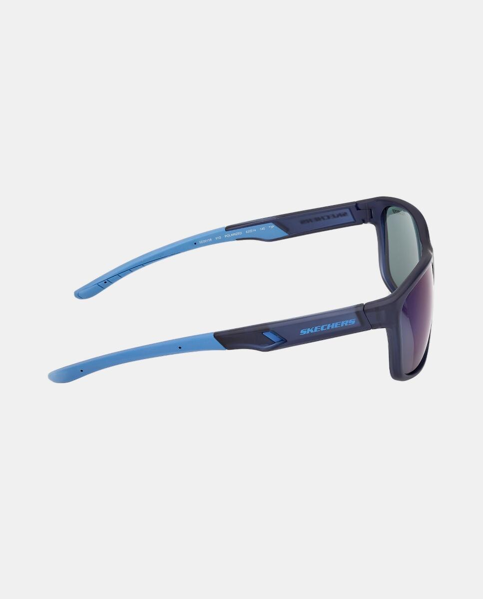 Gafa de sol de hombre rectangular en inyectado con lente polarizada - Skechers - Azul Azul-4