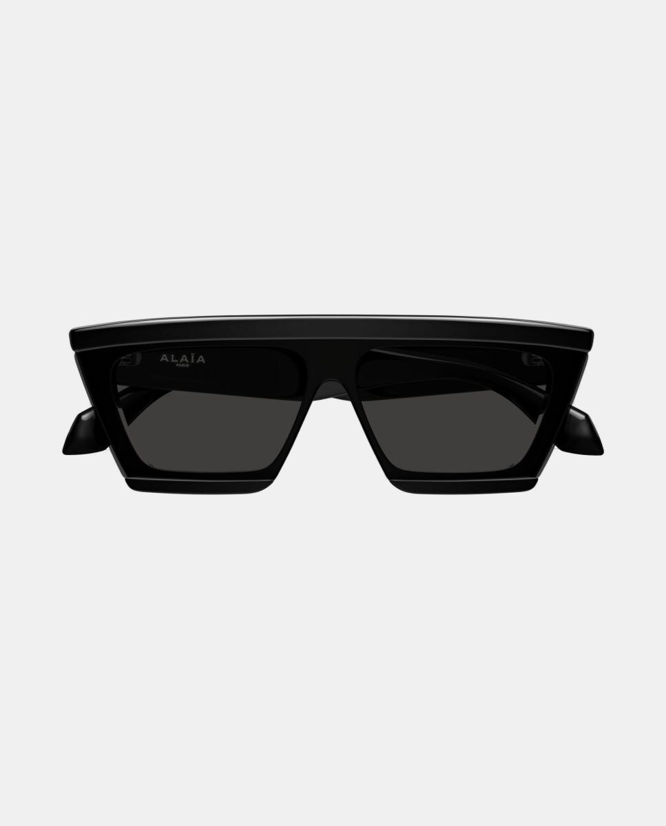 Óculos de Sol Geométricos em Acetato Preto-2