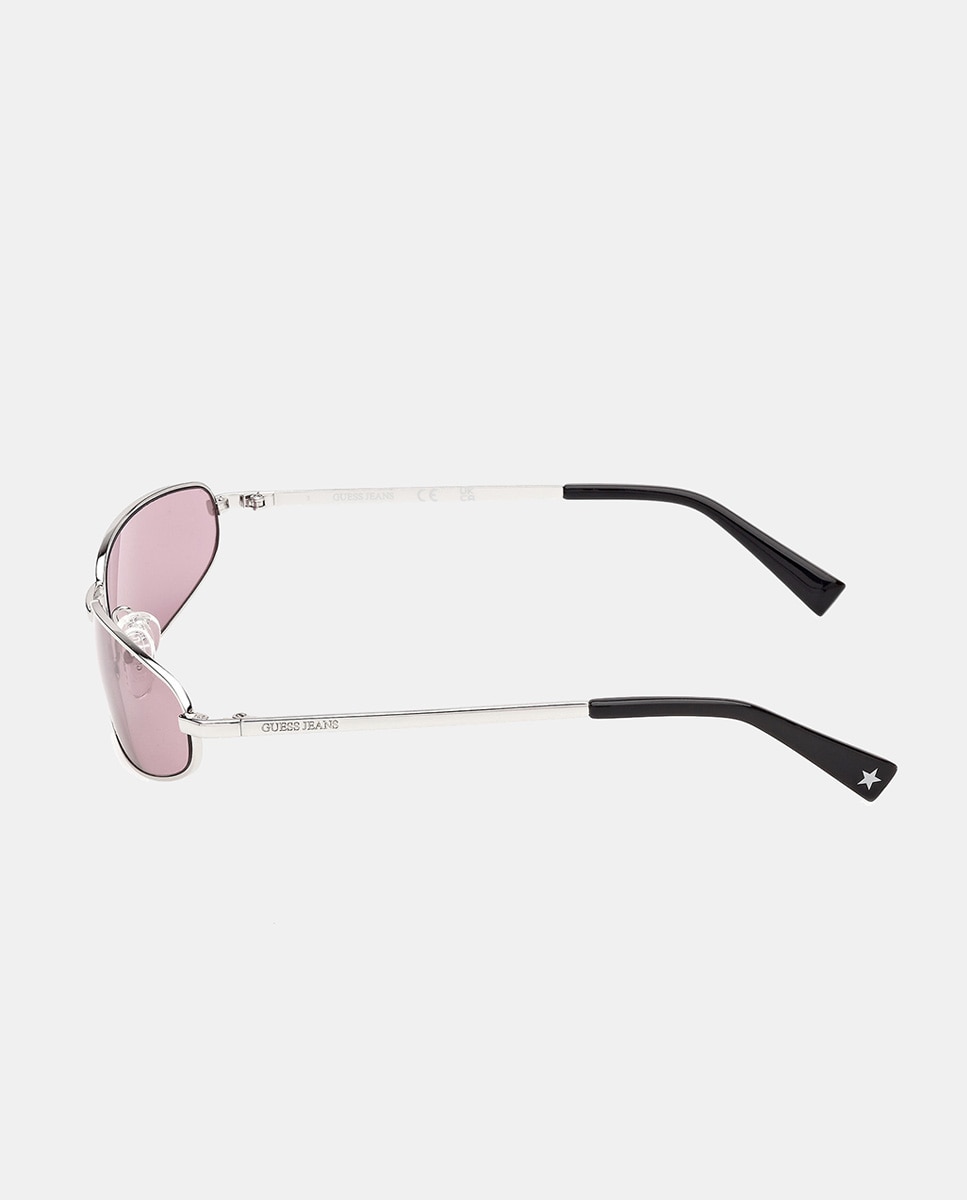 Gafas de sol GJ000100 unisex rectangular en metal - Guess - Marrón Marrón-3