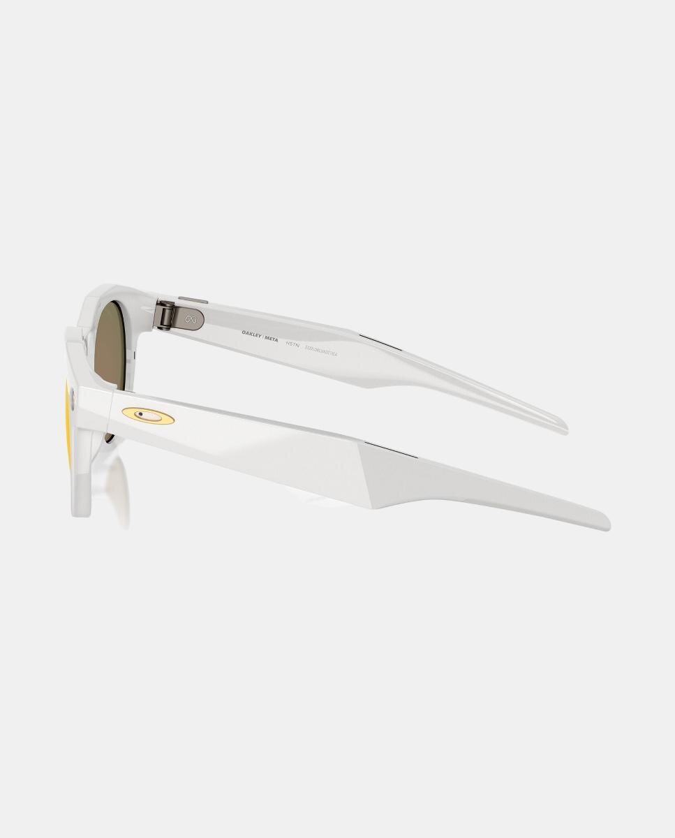 Imagen 3 de Gafas de sol inteligentes con IA OW8002 HSTN de unisex redonda en inyectado con lente espejada OAKLEY META - Blanco Blanco
