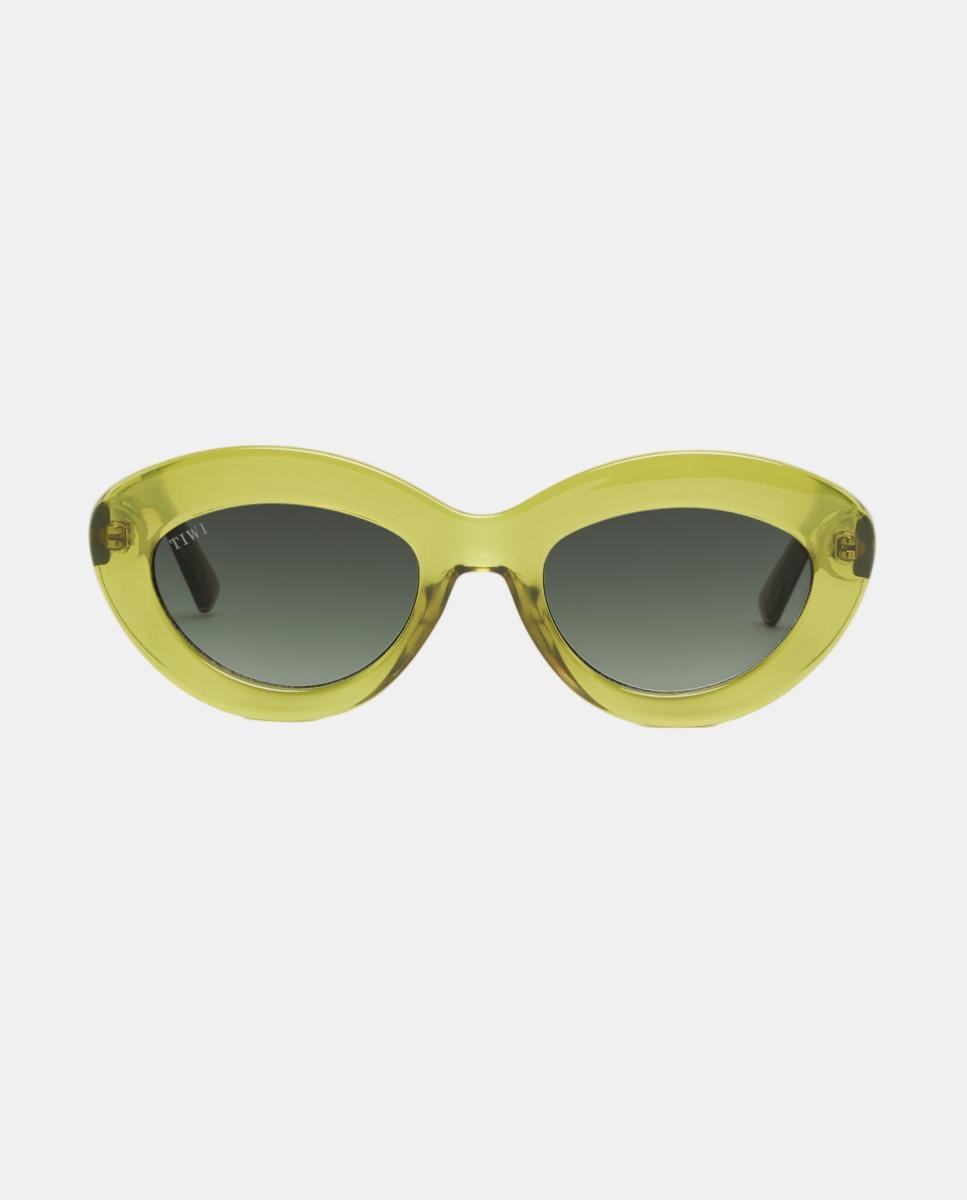 Gafa de sol de mujer ovalada en acetato con lente degradada - Tiwi - Verde Verde-1