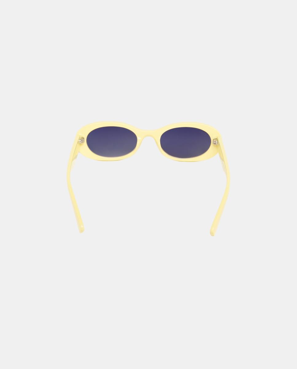Óculos de Sol Valentina Retangulares em Acetato com Lente em Degradé Amarelo-4