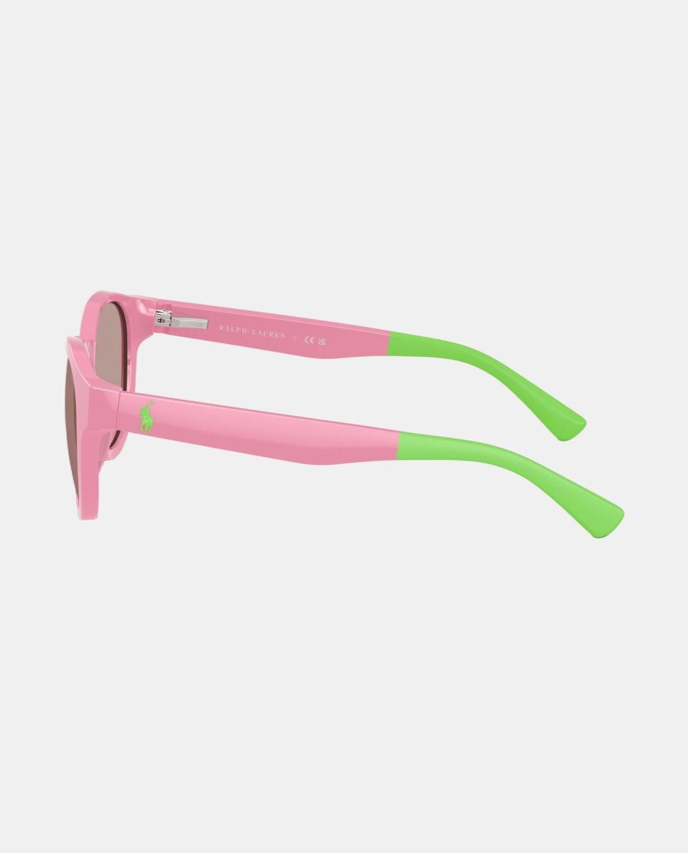 Gafa de sol infantil ovalada en inyectado - Polo - Rosa Rosa-3