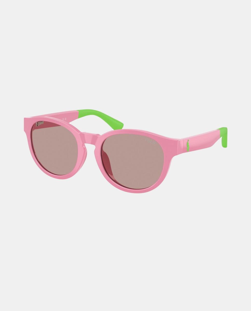 Gafa de sol infantil ovalada en inyectado - Polo - Rosa Rosa-8