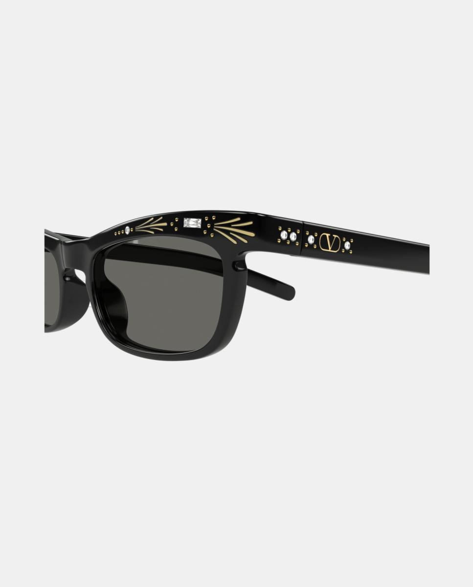 Óculos de Sol VG0044S Unissexo Retangulares em Acetato Preto-3
