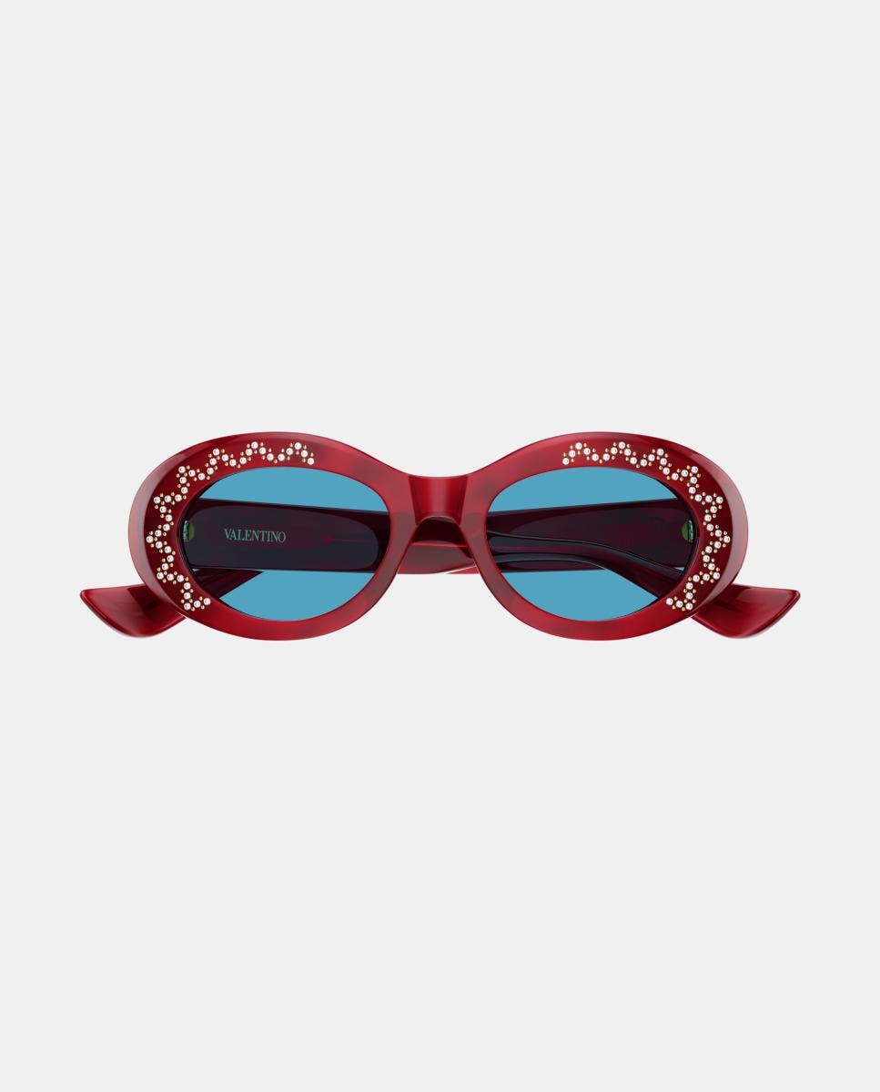Imagen 2 de Gafas de sol VG0057S de mujer ovalada en acetato - Valentino - Marrón Marrón
